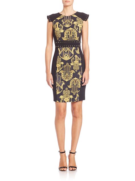 versace black and gold dress